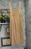 Future Collective Womens 90's Suede Midi A-Line Dress 94642520 Brown L