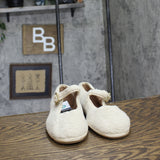 Universal Thread Halston Shearling Mary Jane Ballet Flats Cream Off White 9.5M