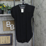 Almost Famous Juniors Cap-Sleeve High-Low Utility Tunic Black M