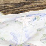 LC Lauren Conrad Womens Knit V-Neck Short Sleeve Shirt Top Blue Multi M