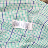 Chaps Mens Easy Care Long Sleeve Button Up Shirt Pocket Green Plaid XL