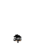 Michael Michael Kors Floral Embellished Leather Kitten Heel Sandal Black 7.5M