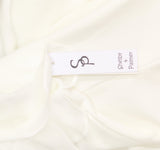 Shelby & Palmer Womens Chiffon Sleeve Knit Ruched Front Dress White 6