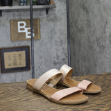 Sun + Stone Two-Strap Easten Slide Sandals 10008571000 Metallic Brown 6.5M