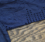 Belle By Kim Gravel Button Up Mixed Media Lace Anorak Jacket Indigo Blue S