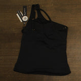 La Blanca Island Goddess One Shoulder Keyhole Tankini Swimsuit Top Black 10