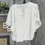 Unbranded Womens Woven Bell Sleeve Blouse Shirt Top Brown Gray See Measurements