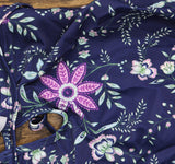 Cupshe Womens Floral Flutter Strap Standard One Piece Swimsuit Navy Blue S
