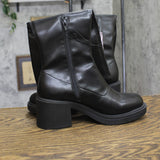 Wild Fable Womens Danika Stretch Tall Combat Boots Block Heel Platform Black 8M