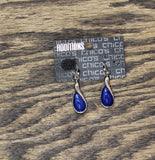 Chico's Teardrop Dangle Stone Hook Drop Earrings Blue 2"