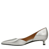 Naturalizer Gallent Pointed Toe Kitten Heel Pumps Silver Metallic Gray 7.5M
