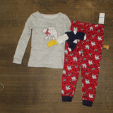 Max And Olivia Toddler Boys Pajama Shirt Pants and Socks Set Red Polar Bear 5T
