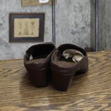 Rialto Womens Vintage Slip On Block Heel Loafer 1673eb695a6c0c Brown 6M