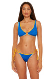Becca Womens Tatum Crinkle Crush Swim Bikini Top 80726359058 Ocean Blue M