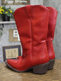Universal Thread Reed Western Mid-Calf Boots Faux Leather 94822653 Red 7.5M