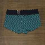 Auden Women's Striped Floral Cotton Boyshort with Lace Waistband GP985
