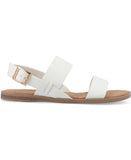 Journee Collection Womens Dual Strap Open-Toe Sandal LAVINE-SANDAL White 6.5M