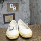 Universal Thread Jane Espadrille Flats with Strap Cream Off White / Brown 11M