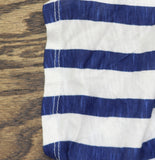Style & Co. Square Neck Lightweight Striped Shirt Top Royal Blue / White XL