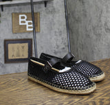 Aqua Womens Crochet Jolee Flats AQ-JOLEE Black 9.5M