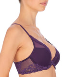 Natori Womens Feathers Lace Contour Underwire Plunge Bra Allium Purple 34DD