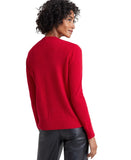 Charter Club Womens Luxury Embellished Crewneck Cashmere Sweater Polish Red L