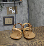 Universal Thread Loop Ankle Strap Sandals with Memory Foam Insole Tan Brown 7M
