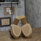 Sun + Stone Reemaa Block-Heel Platform Sandals Open Toe Gold Yellow 9M