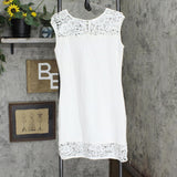 White Mark Womens Lace Sleeveless Studded Dress 165b72e26c1271 White L