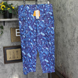 Coniglio Palm Beach Adjustable Waist Patterned Pants Cranes Indigo Blue