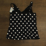 Swim Solutions Plus Size Tummy Control Tankini Swim Top Black / White 18W