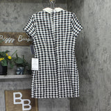 City Studios Juniors Embellished-Collar Shift Dress Black / Ivory 9/10