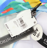 La Blanca Womens Over The Shoulder Tankini Swim Top Tropi-flage Blue Multi 8