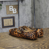 A New Day Tasmin Buckle Strap Flats 94568230 Leopard Brown 8.5M