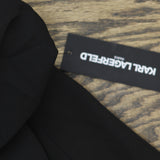 Karl Lagerfeld Paris Imitation Pearl Collar 2-Button Blazer Jacket Black 4