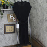 Vince Camuto Womens Textured-Knit Cap-Sleeve Belted Dress VC4M4625 Black XL