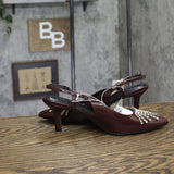 A New Day Serafina Rhinestone Slingback Heels 94661785 Burgundy Red 8.5M