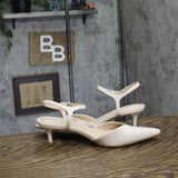 Bandolino Rose Pointed Toe Kitten Heel Pump BNROSE3 Ivory Off White 8M