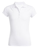 Nautica Big Girls Uniform Short Sleeve Performance Polo Shirt White M (8-10)
