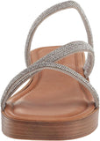 Bella Vita Women's Ona-Italy Sparkle Slide Flat Sandal Silver Metallic Gray 6M