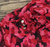 Tommy Hilfiger Womens Floral-Print Chiffon Fit & Flare Dress Red Black Floral 14