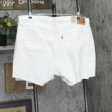 Levi's 501 Button Fly High Rise Original Cutoff Shorts 859650032 White 20W