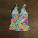 La Blanca Womens Over The Shoulder Tankini Swim Top Tropi-flage Blue Multi 8