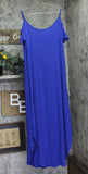 White Mark Lexi Maxi Dress with Cutout Shoulders and Pockets Royal Blue 1X