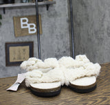 Auden Womens Jane Two Band Buckle Slide Slippers 91308535 Cream Off White 11M