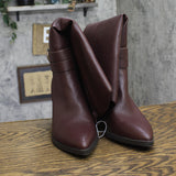 A New Day Womens Rhonda Under Knee Heeled Boots Block Heel Burgundy Red 10M