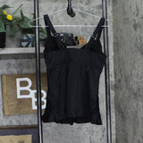 Swim Solutions Womens Black Swan Tiered-Ruffle Tankini Swim Top 806833 Black 10