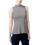 Bcx Juniors Sleeveless Striped Peplum Top 1004D49 Navy / White Stripe M