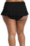 La Blanca Womens Island Goddess Skirted Swimsuit Bikini Bottom Black 18W