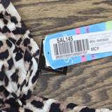 Swim Solutions Size Knotted Flyaway Fauxkini One-Piece Swimsuit Brown Animal 20W